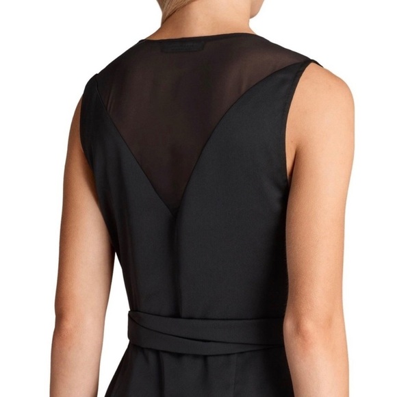 All Saints Women's Black Anika Dress Wrap Style Above Knee Evening - Picture 7 of 10